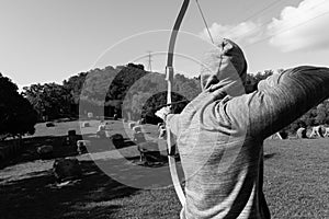 Archery practice at an outdoor range