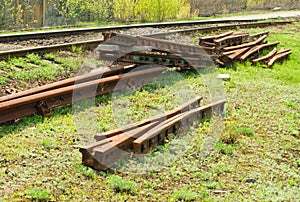 Unidentified railroad tracks and railway points