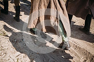 Unidentified re-enactors dressed as Soviet russian