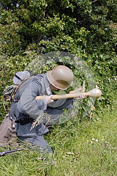 Unidentified reenactor dressed as German soldiers