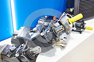 Unidirectional bent-axis piston pumps in store photo