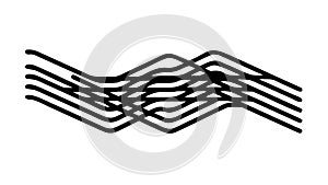 Uniform Black Wavy Lines Abstract Vector Pattern, vector design Generative AI