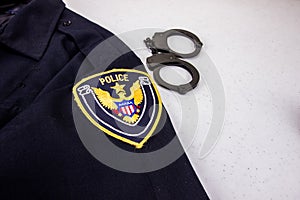 Uniform With Handcuffs And Generic Police Patch