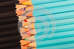 Uniformed Composition of a Set Wooden Pencils photo