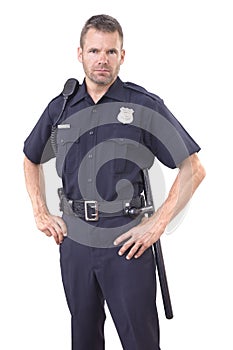 Uniforme policía oficial en blanco 