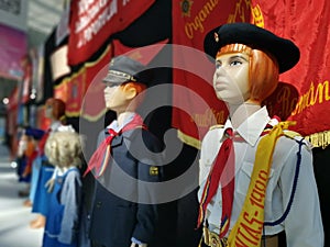 Uniforms of pioneers from the Ceausescu era