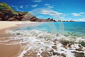 Uninhabited beach on a beautiful summer day