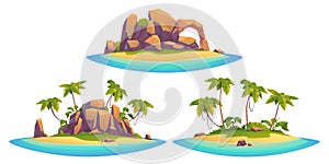 Uninhabited tropical isle scene, tiny rock island