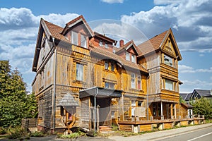 Uninhabited weathered wooden House