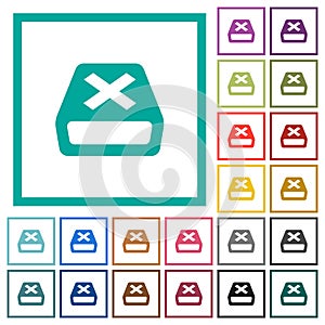 Uninstall flat color icons with quadrant frames