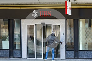 The Union Bank Switzerland UBS in Geneva, Switzerland