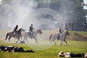 Union Civil War soldiers on horses