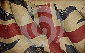 Union Jack 1606â€“1801 The King`s Colours Old Paper Background