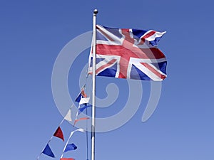 Union Jack with bunting