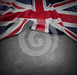 UK flag on blackboard