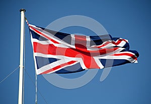 The Union Jack Flag Flying in the wind