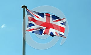 Union jack flag of Great Britain.