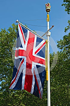 Union Jack flag, The Mall, London, England, UK