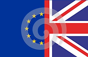 Union Jack Flag of the United Kingdom and European Union Flag uk