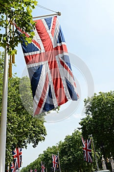Union Jack flags on Mall