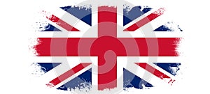 Union Jack 1801 Great Britan background pattern template - Abstract brushstroke paint brush splash in the colors of UK flag, photo