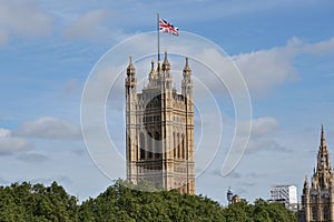 Union Jack Victoria Tower Palace Westminster