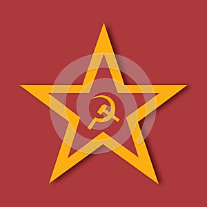 Communist star symbol hammer and sickle