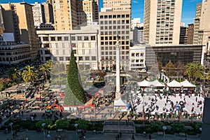 Union Square at Christmas time in San Francisco