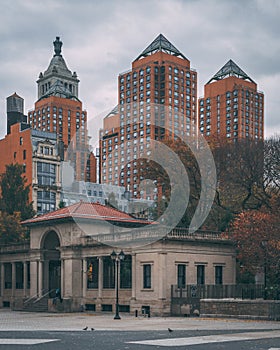 Union Square on a gloomy autumn day, in Manhattan, New York City