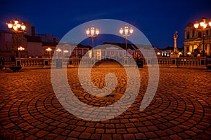 Union Square Piata Unirii, one of the most beautiful squares of Timisoara, Romania-january 20, 2020