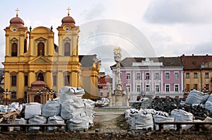 Union square (Unirii Square) in Timisoara, Romania