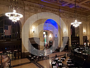 Union Station inside night view Kansas city Missouri