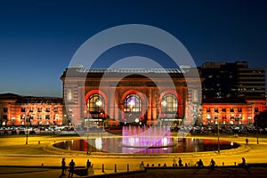 Union Station night view downtown Kansas Missouri