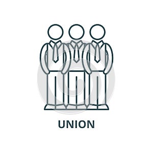 Union vector line icon, linear concept, outline sign, symbol