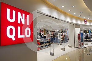 Uniqlo logo fashion retail shop window front