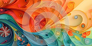 unique abstract background in quilling style, created using paper twisting technique. Perfect for banner design, greeting cards,