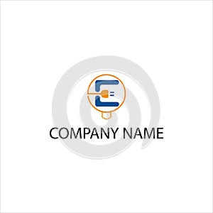 E creative Unique abstract geometric logo design