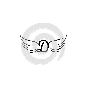 D wings Unique abstract geometric logo design