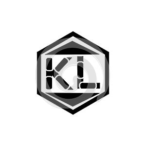 KL Creative Unique abstract modern geometric vector symbol font logo design
