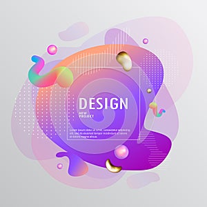 Unique abstract graphic elements. Banner with a gradient shape.