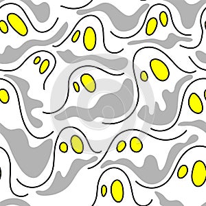 Unique abstractseamless pattern with strange ghosts