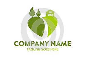 Unique agriculture and farming, landscape logo template