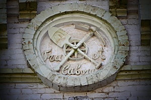 A unique and ancient symbol of the secret Masonic organization, which is carved on the house.