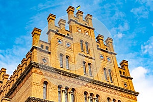 Unique architecture of Chernivtsi National University during sunny autumn day, Ukraine