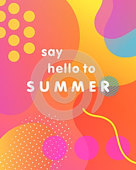 Unique artistic design card - say hello to summer
