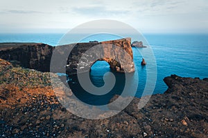 Unique basalt arch on Dyrholaey