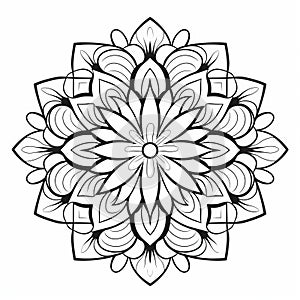 Unique Black And White Flower Mandala Coloring Pages