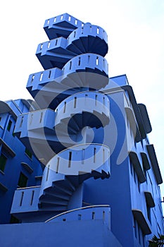 Unique Blue Spiral Stair