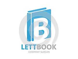 Unique book and letter b logo combination design template