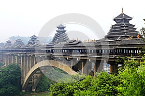 The unique buildings of the nationality in Sanjiang, Guangxi Province
